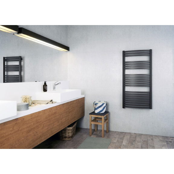 TERMA Dexter elektrický kúpeľňový radiátor 1260x600 Metallic Black detail